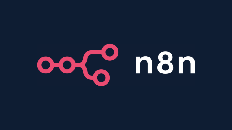 Logotipo do n8n sobre fundo azul-escuro